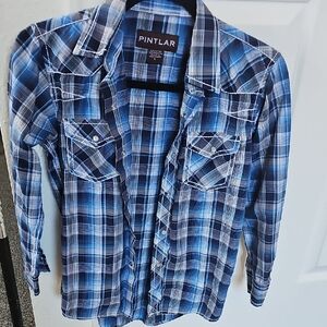 Pintlar Blue Plaid Boy's Button-Up Shirt